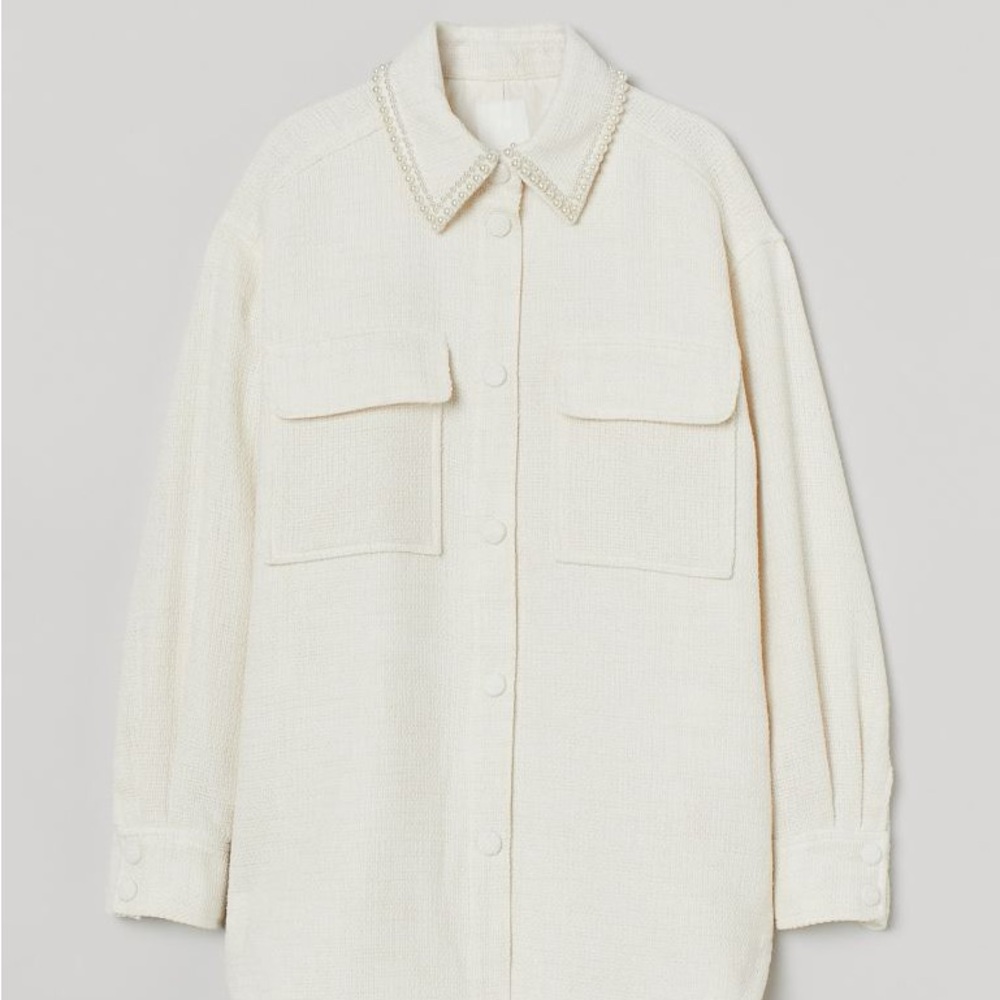 H&M Tweed Jacket with faux Pearl detailing